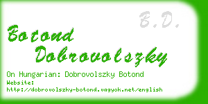 botond dobrovolszky business card